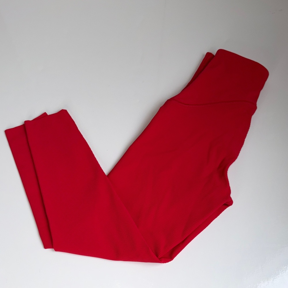 NWOT SPANX Booty Boost Active 7/8 Contour Ribbed Red Legging Small - Picture 6 of 8
